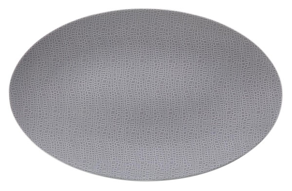 L Fashion elgant grey Servierplatte oval 40x26 cm